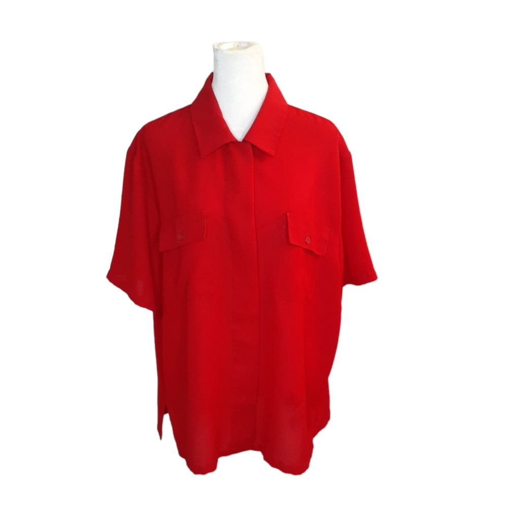 Chaus blouse. Size14, Red color